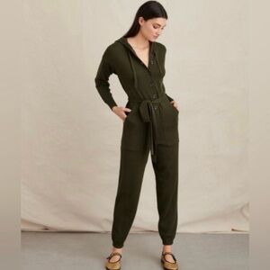 Alex Mill Jumpsuit S-XS Navy Blue Knit Hooded Belted Designer